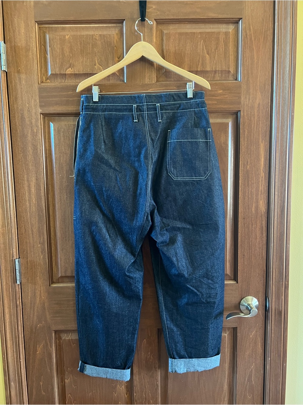 Yohji Yamamoto Jeans Dark Denim Pants Wide Leg Blue Indigo Size S (2 Japanese) - Picture 6 of 15